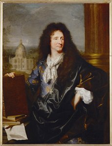 Jules Hardouin-Mansart, první architekt a správce královských budov, namaloval 1685... od Hyacinthe Francois Rigaud