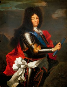 Portrét francouzského Ludvíka XIV. (olej na plátně) od Hyacinthe Francois Rigaud
