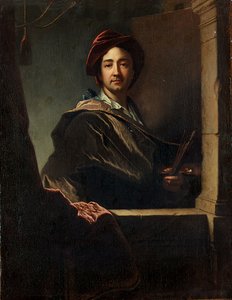 Portrét umělce, poloviční délka, na křídle, 1712 od Hyacinthe Francois Rigaud