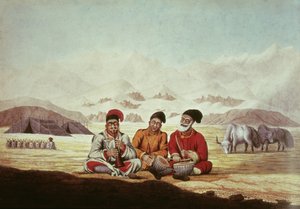 Tři hudebníci v Tibetu (wc na papíře) od Hyder Jung Hearsey