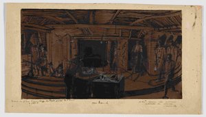 V pozadí oběd horníků, 1866 od Ignace Francois Bonhomme