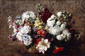 Smíšená kytice od Ignace Henri Jean Fantin-Latour