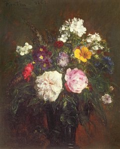 Růže a Phlox, 1862 od Ignace Henri Jean Fantin-Latour