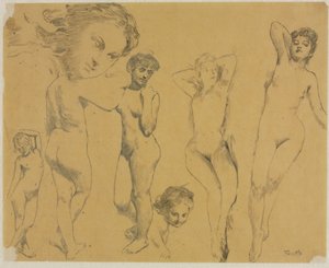 Studie ženských aktů, c. 1895.