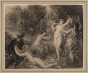 Tannhaüser au Venusberg (křída na papíře) od Ignace Henri Jean Fantin-Latour