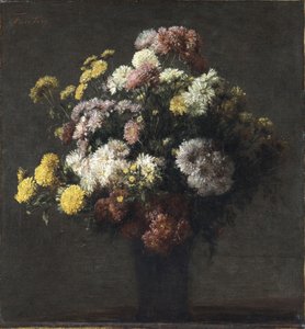 Váza s chryzantémami od Ignace Henri Jean Fantin Latour