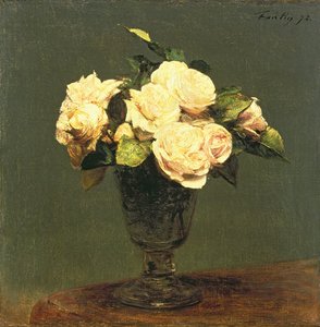 Bílé růže, 1873 od Ignace Henri Jean Fantin-Latour