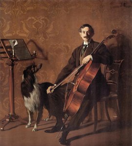 Portrét violoncellisty Johna de Azurmendi, od Ignacio Zuloaga y Zabaleto