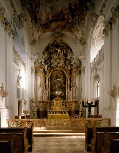 Vnitřní pohled na opatství San Marino a San Anianus (Marinus a Anianus) od architekta Ignaze Guenthera (1725-1775) od Ignaz  Gunther