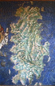 Mapa Sardinie - The Gallery of Maps - Vatican Museums. od Ignazio Danti