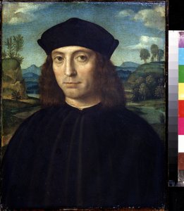 Obraz "Portrét muže"" od Francesca Raiboliniho říká Il Francia (1450-1518) Puškinovo muzeum, Moskva