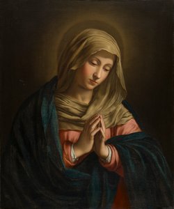 Panna při modlitbě, kolem 1629-85 (olej na plátně)