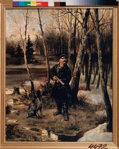 Lov sluky - Střelba sluky - Obraz Illarion Michajlovič Pryanishnikov (1840-1894), olej na plátně