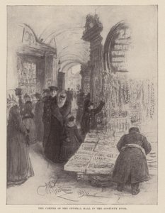 Roh centrální haly v Gostinném dvoře (rytina)