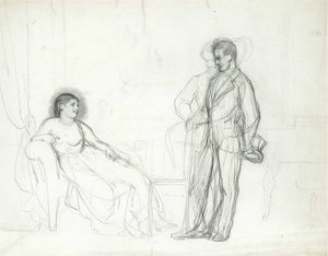 Adelina Patti (1843-1919) jako Violetta v opeře La traviata od Giuseppe Verdiho par Repin, Ilja Jefimovič (1844-1930), konec 60. let-počátek 70. let 19. století - Tužka na papíře - Konstantinův palác, Petrohrad od Ilya Efimovich Repin