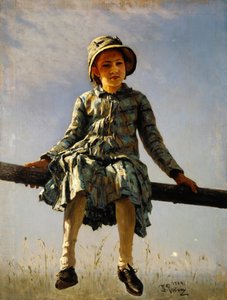 Vážka. Portrét dcery malířů, 1884 od Ilya Efimovich Repin