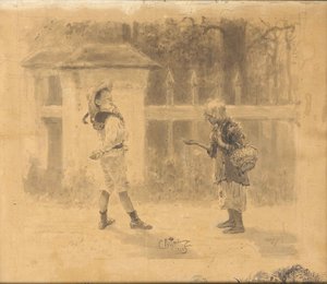 Dívka žebrající, 1889 od Ilya Efimovich Repin