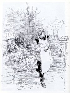 Ilustrace k románu Smrt Ivana Iljiče od Lva Tolstého, 1896 od Ilya Efimovich Repin