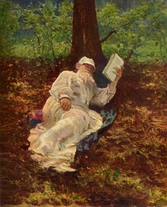 „Leo Nikolajevič Tolstoj odpočívá v lese“, 1891, 1965. od Ilya Efimovich Repin