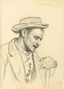 Muž s kloboukem v profilu, c. 1872-1875 od Ilya Efimovich Repin
