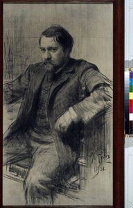 Portrait du peintre Valentin Aleksandrovič Serov (1865-1911) (Valentin Alexandrovič Serov) - Dessin de Ilja Jefimovič (Iefimovič) Repin (1844-1930), pastelka na papír od Ilya Efimovich Repin