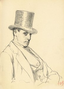 Sedící muž s cylindrem, c. 1872-1875 od Ilya Efimovich Repin