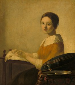 Krajkářka od Imitator of Johannes Vermeer