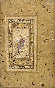 Mladý muž čte v krajině, c. 1608-1610. od Indian Art.