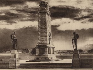 Kenotaf s pevností Fort William v pozadí na druhé straně Majdanu (čb fotografie) od Indian photographer
