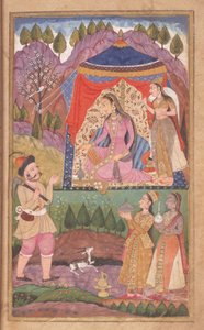 48,62 folio 138 Farhad líčí svá dobrodružství princezně Shirin z Khusrau a Shirin, škola Deccani, 1722 od Indian School