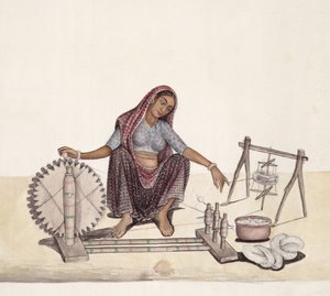 AS10 Vol.52 ff.4 4899 cat 201 i-iv Žena navíjející bavlnu, Bombay od Indian School