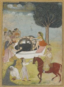 Skupina žen u studny (neprůhledné wc a zlato na papíře) od Indian School