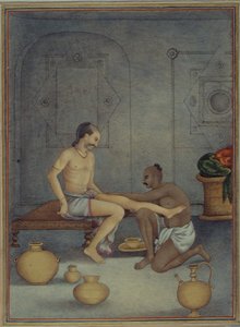 Přidat 27255 fol.208v Muž se svým služebníkem Ghulam, z „Tashrih al-aqvam“ sestaveného plukovníkem Jamesem Skinnerem (1778-1841) 1825 (kvaš na papíře) od Indian School