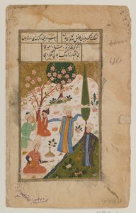 Album Leaf: Miniature Painting (neprůhledné wc a zlato na papíře) od Indian School