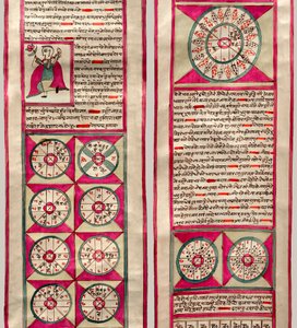 Astrologická mapa (pero, inkoust a wc na papíře) od Indian School