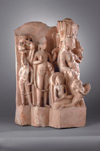 Služebníci Višnua s Gadou, 10.–11. století (pískovec) od Indian School