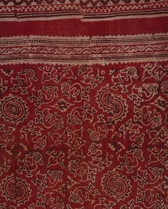 Tištěný textil pro export s husami, lotosovým pupenem a vzorem rozety, indický, cca 1500 (bavlna) (detail) od Indian School