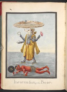 Inkarnace kance, Varaha avatara, třetí inkarnace Višnua. od Indian School