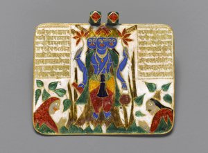Přívěsek Brahma, konec 18. století (champleve smalt na zlatě) (viz také 267520 na rubu) od Indian School