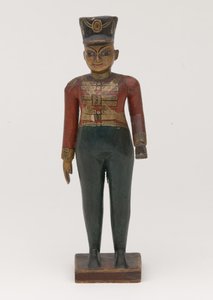 Dřevěná vyřezávaná figurka britského důstojníka 3. Madrasu od Indian School
