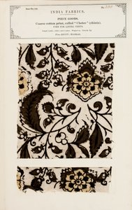 Vzorek hrubé bavlny se vzorem chetee (chintz) z Arcotu v Madrásu, ze sbírky The Collection of the Textile Manufacturers of India od Johna Forbese Watsona, vydané v roce 1866. od Indian School