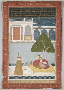 Desvarati Ragini, datováno 1768 (tempera na papíře) od Indian School