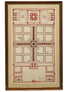 Raný schematický plán zahrad Taj Mahal, Agra, Severní Indie, c.1805 od Indian School