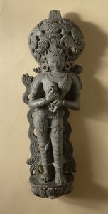 Ganga, bohyně zosobňující posvátnou řeku Gangu, Mahanad, Bengálsko od Indian School