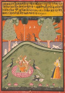Gaurmalar Ragini z Megh, kolem 1720 (neprůhledné wc a zlato na papíře) od Indian School