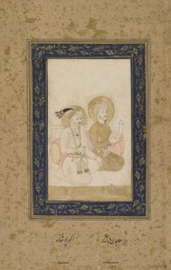 Humayun a Akbar, samostatné folio alba, kolem roku 1900 od Indian School