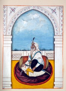 Jemadar Khushyal Singh, z Království Paňdžáb, jeho vládci a náčelníci, svazek II, svazek 30 akvarelových studií od neidentifikovaného indického umělce, kolem roku 1840 (wc na papíře) od Indian School