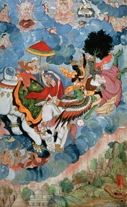 Boj Krišny s Indrou, kolem roku 1590 od Indian School