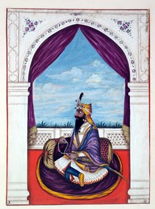 Maharaja Kharak Singh, z Království Paňdžáb, jeho vládci a náčelníci, svazek I, svazek 27 akvarelových studií od neidentifikovaného indického umělce, kolem roku 1840 (wc) od Indian School