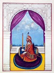 Maharaja Nau Nihal Singh, z Království Paňdžáb, jeho vládci a náčelníci, svazek I, svazek 27 akvarelových studií od neidentifikovaného indického umělce, kolem roku 1840 (wc na papíře) od Indian School
